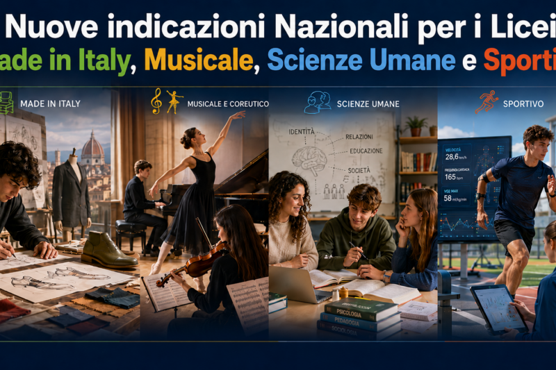 Nuove Indicazioni per Made in Italy, Musicale, Scienze Umane e Sportivo: cosa cambia nei licei