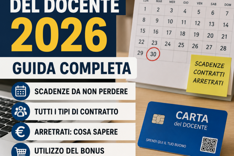 Carta del Docente 2026: guida completa scadenze, contratti, arretrati e all’utilizzo del bonus dopo il 30 giugno [FAQ]