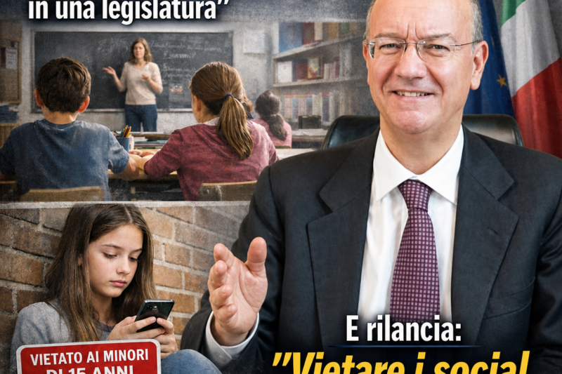 Scuola, Valditara respinge le accuse sui tagli: “Fondi in crescita, tre contratti in una legislatura”. E rilancia: “Vietare i social sotto i 15 anni”