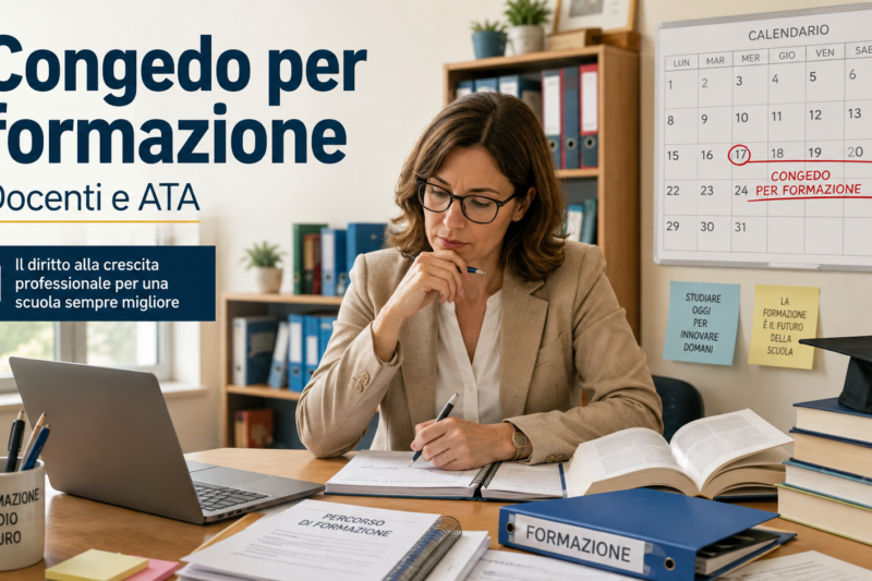 Congedo per formazione nella scuola: fino a 11 mesi per docenti e ATA, requisiti, durata e quando il dirigente può negarlo
