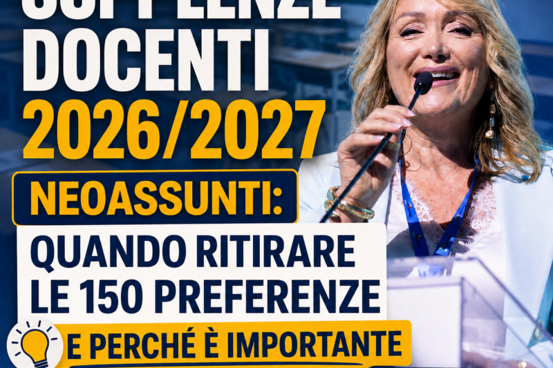 Supplenze docenti 2026/2027, neoassunti: quando ritirare le 150 preferenze e perché è importante