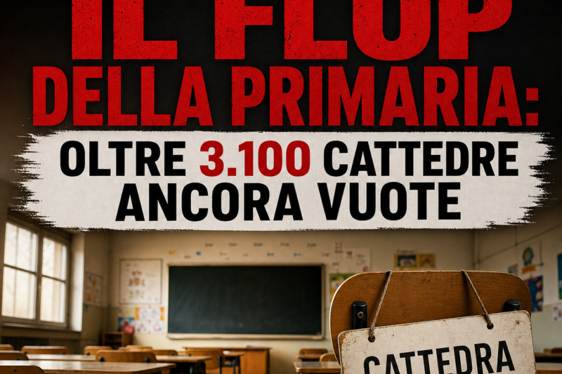Mini call sul sostegno, il flop della primaria: oltre 3.100 cattedre ancora vuote