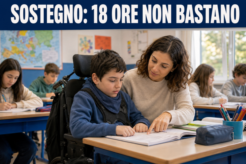 Sostegno, 18 ore non sono il tetto: TAR Lazio annulla il PEI e riconosce 2.500 euro di risarcimento