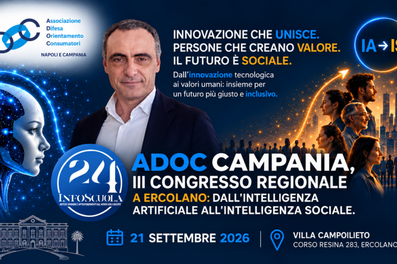 ADOC Campania, III Congresso regionale a Ercolano: dall’intelligenza artificiale all’intelligenza sociale