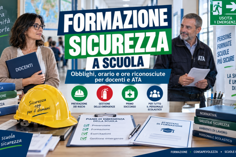 Formazione sicurezza a scuola: obblighi, orario e pagamento delle ore per docenti e ATA