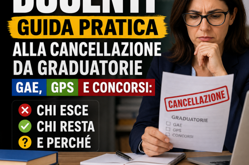 Docenti Guida pratica alla cancellazione da graduatorie GAE, GPS e concorsi: chi esce, chi resta e perché