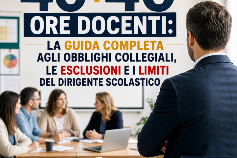 40+40 ore docenti: la guida completa agli obblighi, le esclusioni e i limiti del Dirigente Scolastico