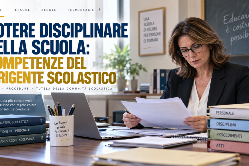 Sanzioni disciplinari a scuola: il potere è del dirigente scolastico, ma con precisi limiti