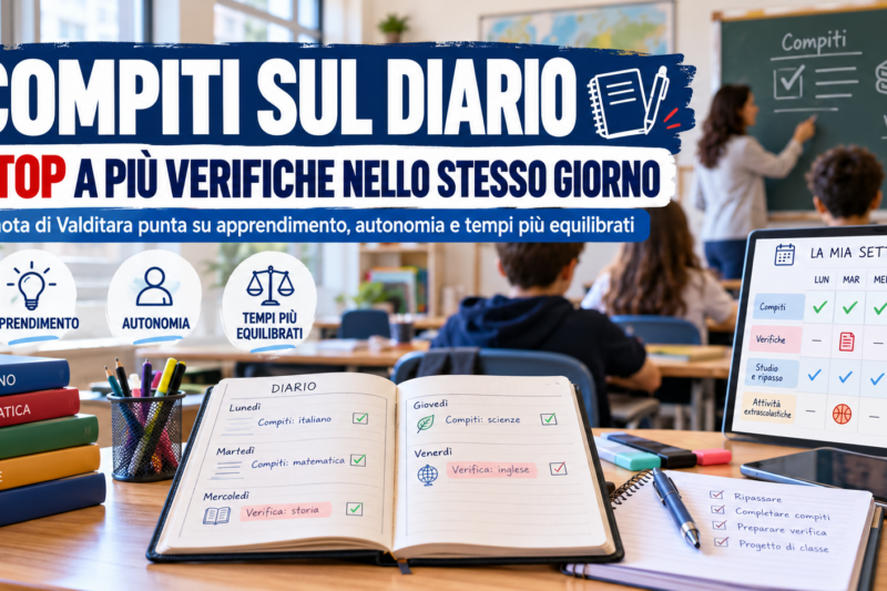 Compiti sul diario e stop alle verifiche concentrate nello stesso giorno: la nuova nota di Valditara alle scuole