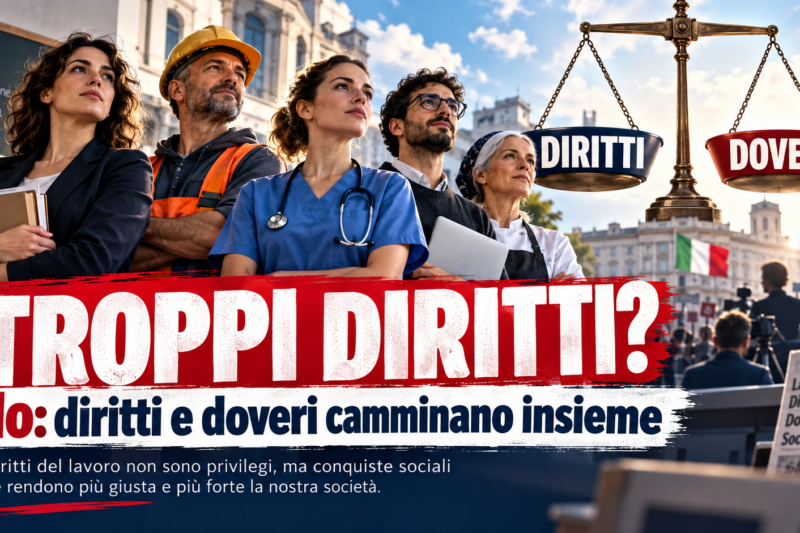 EDITORIALE – «Troppi diritti»? No: un Paese perde la dignità quando li considera un problema