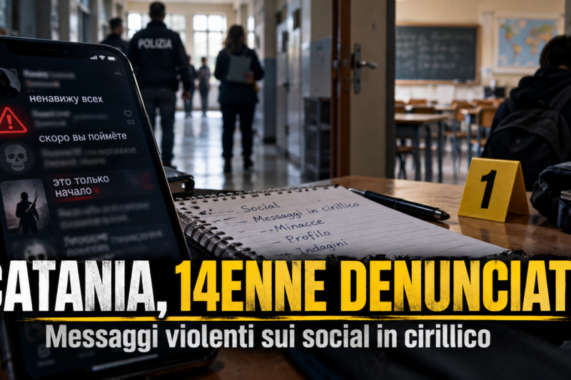 Catania, 14enne denunciato per messaggi su possibili stragi a scuola: scriveva in cirillico sui social