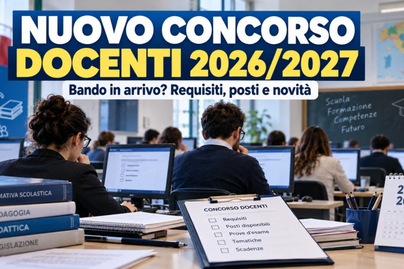 Nuovo concorso docenti 2026/2027, il Ministero prepara le aule: bando in arrivo? Le novità su posti, requisiti e punteggi