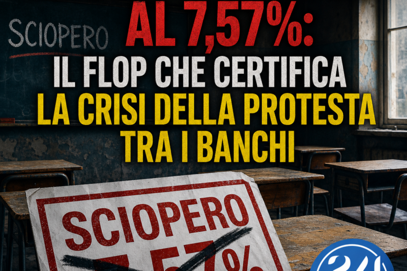 SCIOPERO SCUOLA AL 7,57%: IL FLOP CHE CERTIFICA LA CRISI DELLA PROTESTA TRA I BANCHI